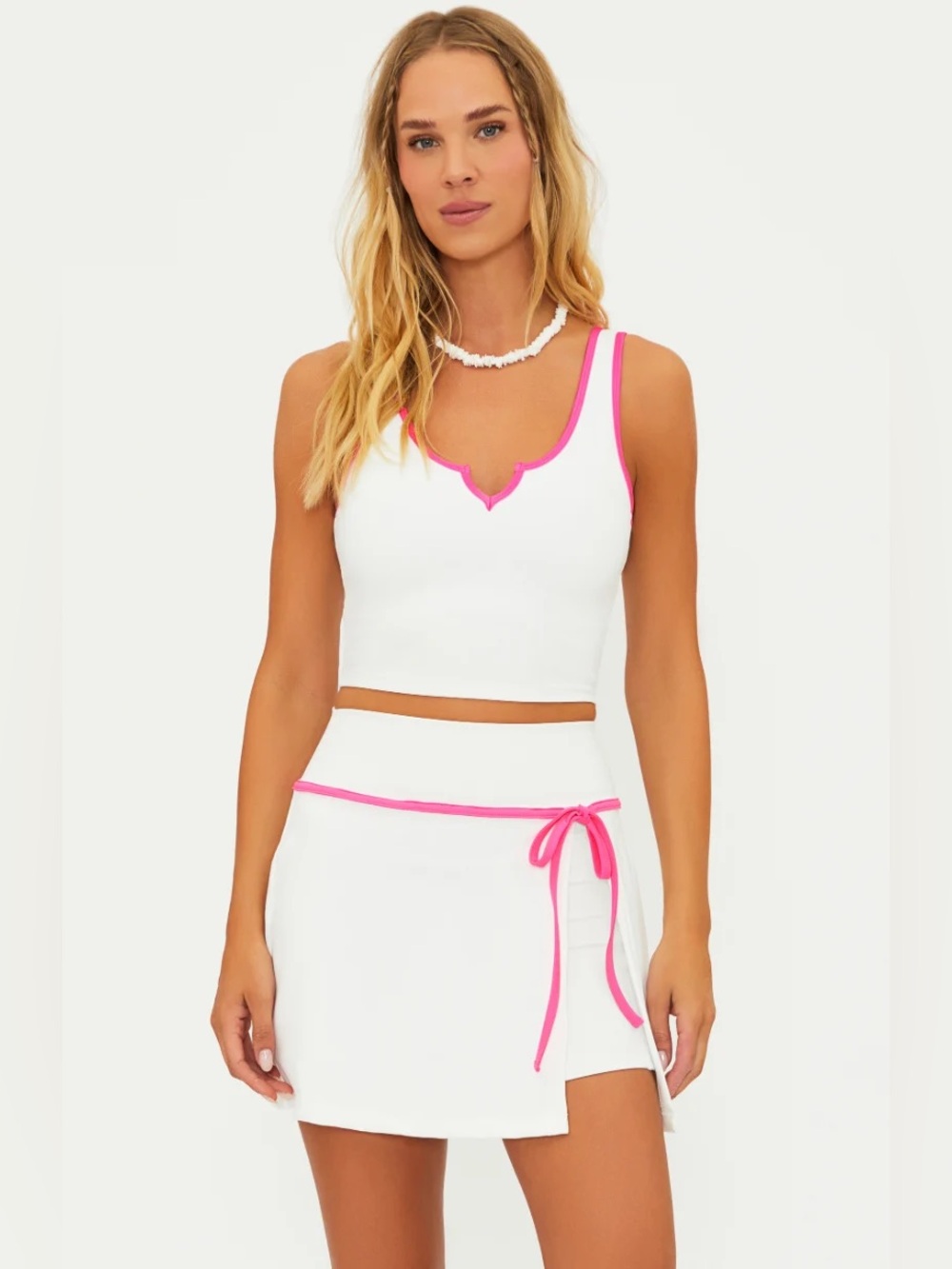 NEW BEACH RIOT Josie Crop Top White Pink Strawberry Cream Sizes XS, S, M